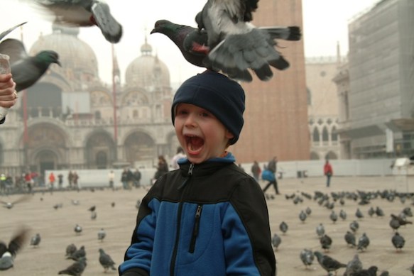 Feeding the Pigeons in St. Mark’s Square, Venice Feeding the Pigeons in St. Mark’s Square, Venice